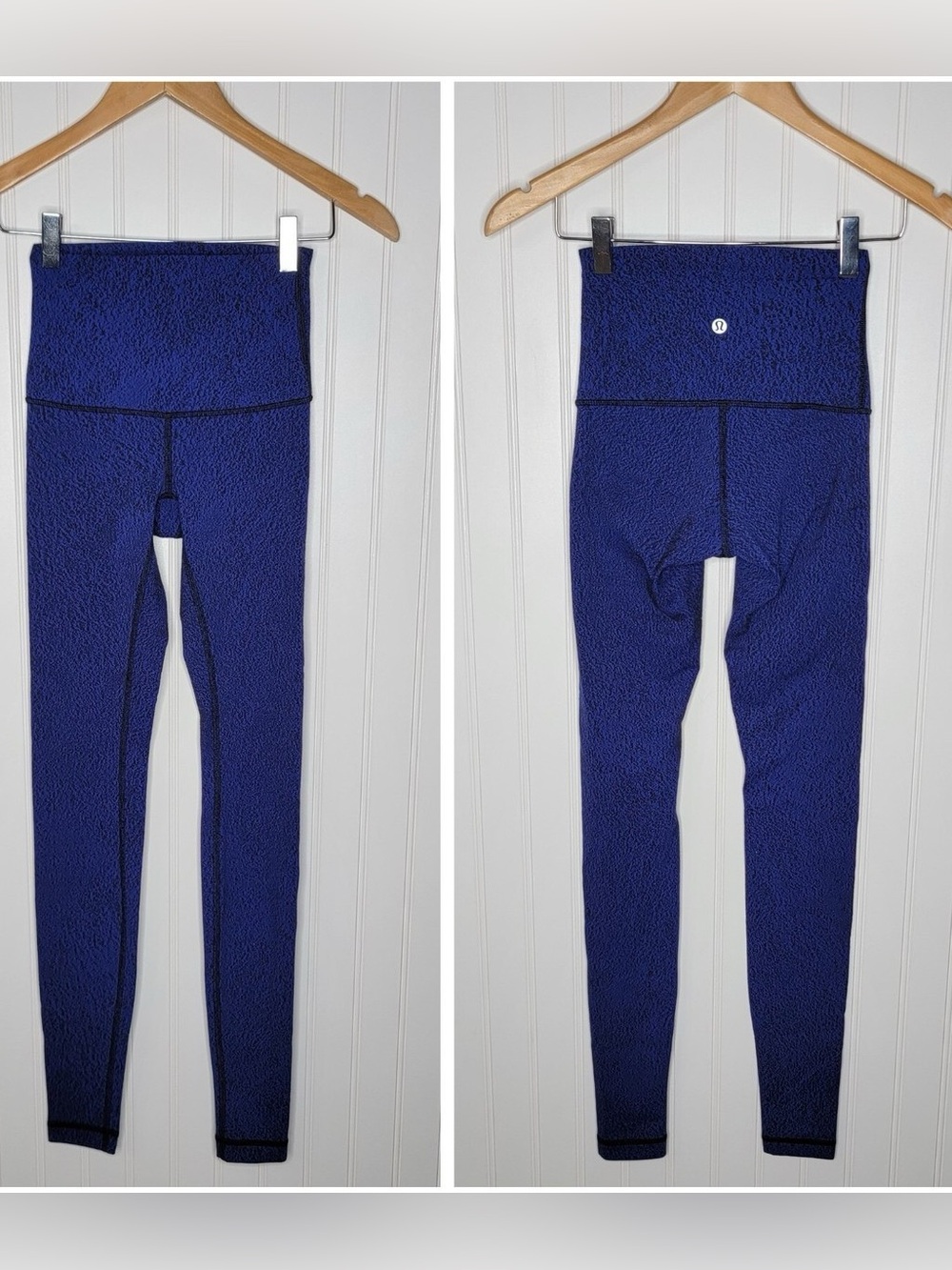 Lululemon Wunder Under HR Leggings 29" Inseam Size 6 Blue & Black